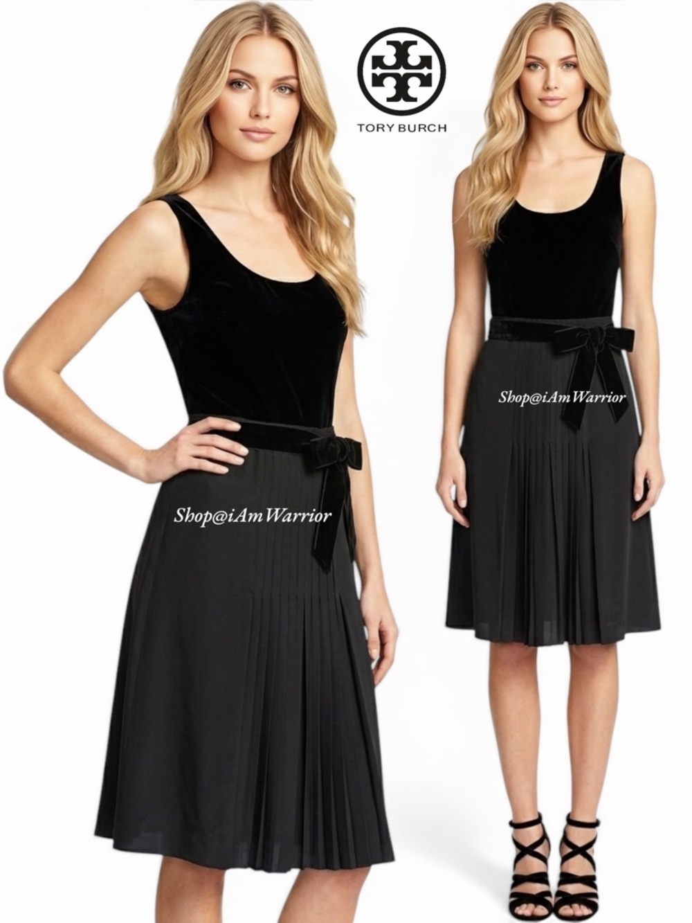 Tory Burch silk pleated skirt with velvet tie belt *shop@iamwarrior